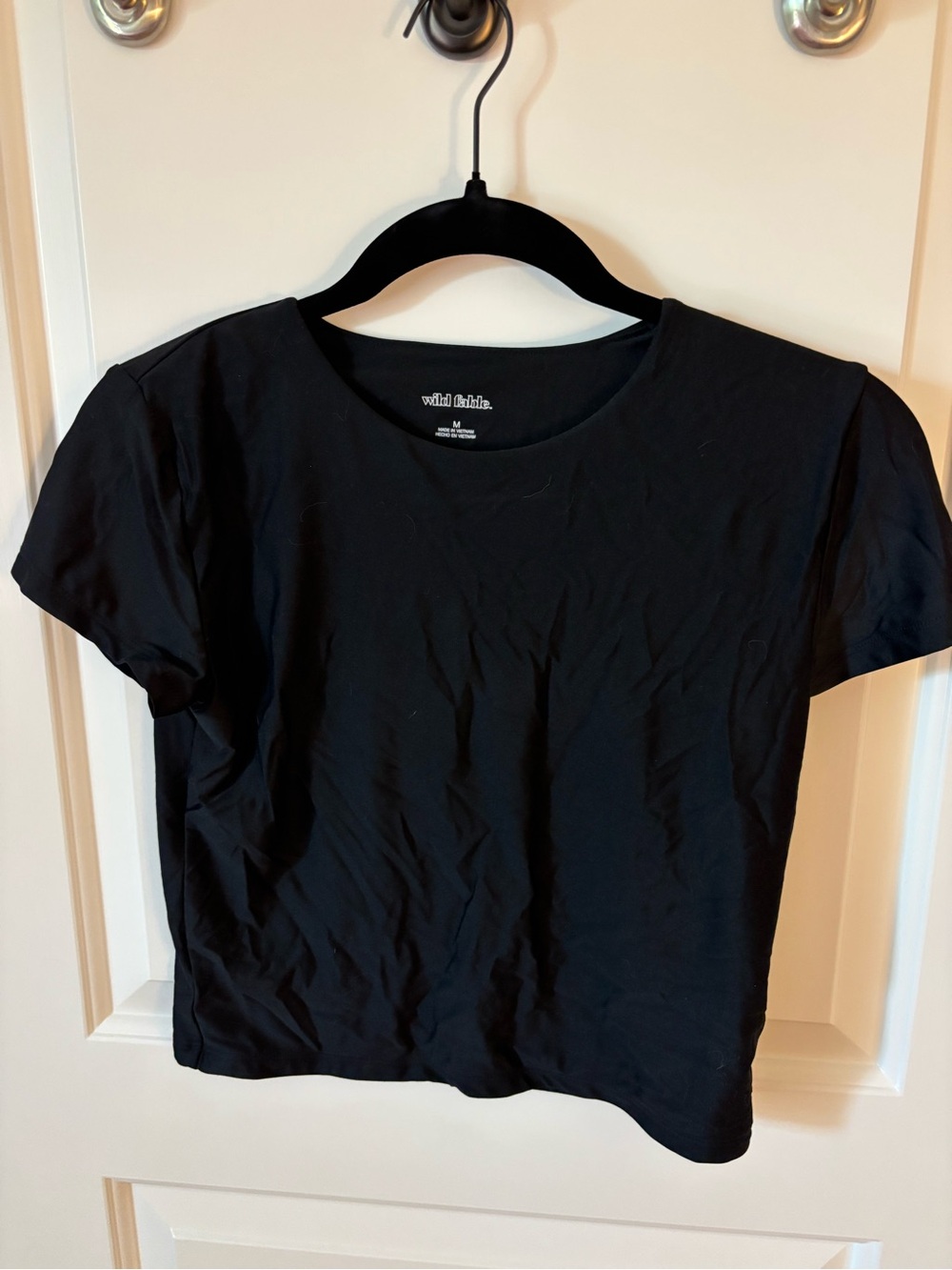 wild fable Black Short Sleeve Crop Top